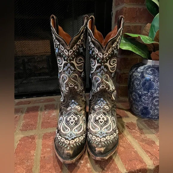 Dan Post Anna snip toe Embroidered Western Cowboy Boots, women’s size 9, - Picture 5 of 11